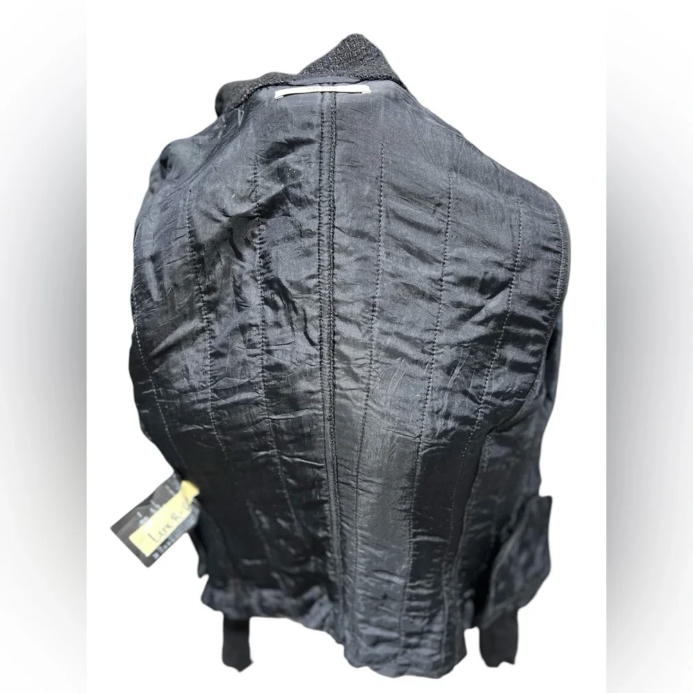 Prada - Black Tweed Chain Embellished Jacket Sz 42 - Picture 13 of 16